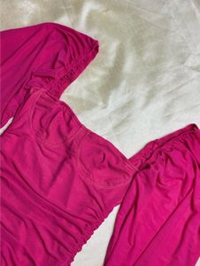 Chic Pink Ruched Bodycon Dress