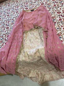Pink Ethnic cape Dress