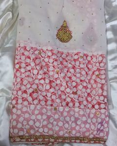 Pink Floral Sari with Blouse