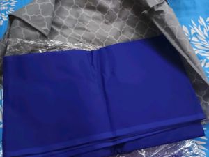 Blue Embrosed Kurta set Material