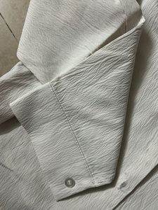 Textured White Long Sleeve Shirt