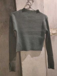 Ribbed Mock Neck Long Sleeve Top