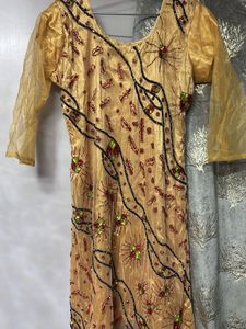 Embellished Gold Kurta and Patiyala
