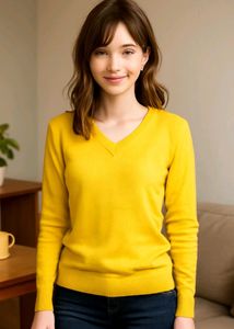 Yellow V-Neck Sweater 💛🌻