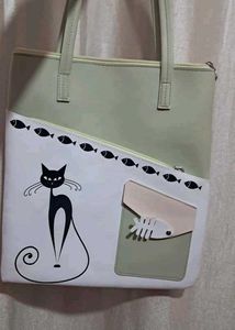 Cute Cat & Fish Tote Bag