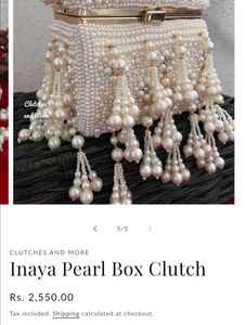 Exquisite Pearl Embellished Clutch Bag