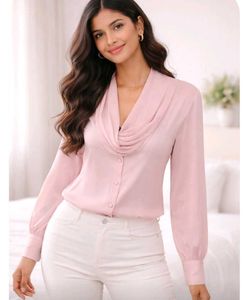 Elegant Pink Pleated Drape top