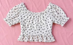 Floral Print Cinched Crop Top
