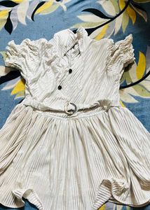 Elegant Pleated Belted Dress