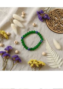 Green Evil Eye Beaded Bracelet