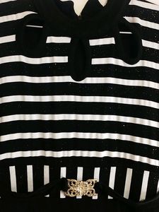 Chic Black &amp; White Striped Dress