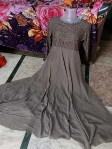 Elegant Lace & Chiffon Maxi Dress