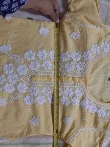 Yellow Chikankari Kurta(S)