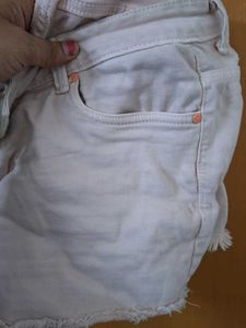 Cute Pink Embroidered Denim Shorts