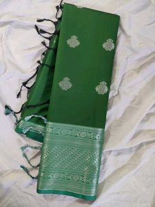 Green &amp; Maroon Silk Allover Boota Saree