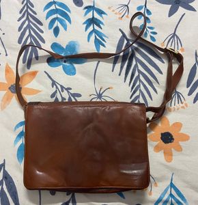 Vintage Brown Leather Shoulder Bag