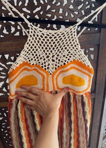 Zara Limited Edition Crochet Bohemian MIDI Dress