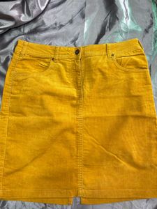 Mustard Yellow Corduroy Skirt