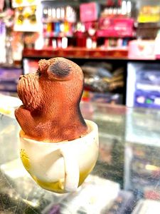 Dog in a Cup Figurine