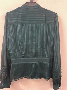 Elegant Emerald Green Striped Blouse