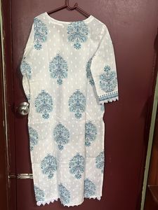 White Kurta Set With Dupatta For Sale