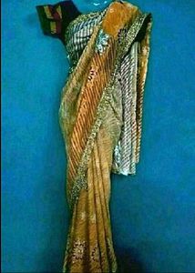 orange colour saree