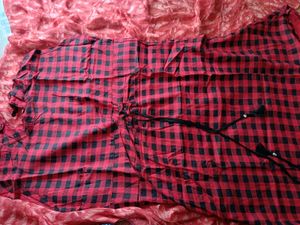Red & Black Checkered Kurta Unused
