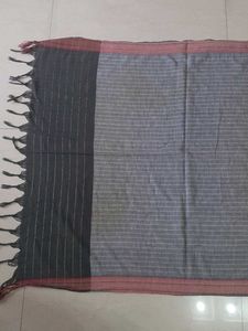 Striped Grey Dupatta with Tassels