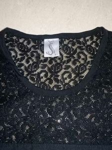 Black mesh top