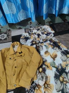 Stylish Floral Print Dress with Jacket