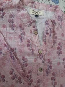 Pink Floral Print Kurta