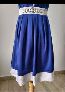 Elegant Royal Blue &amp; White Dress