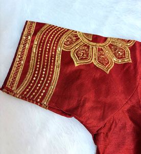 Exquisite Red Embroidered Blouse