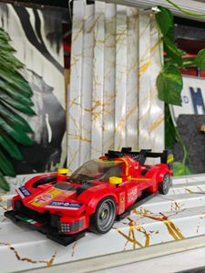 Red Race Car Building Blocks Toy