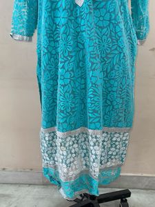 Turquoise Embroidered Kurta