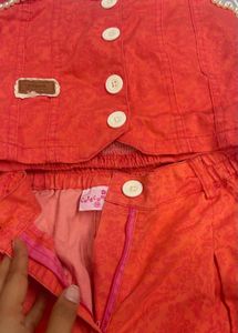 Orange Patterned co rd set