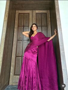 Stunning Magenta Pleated Lehenga Set