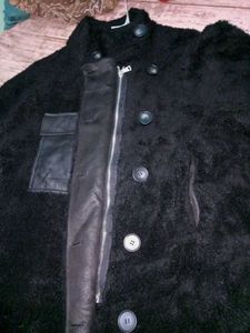 Cozy Black Longline Fleece Coat