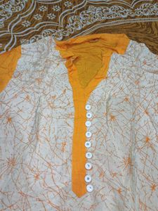 Stylish Yellow and cream colour Kurta