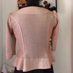 Sparkling Rose Gold Peplum Top