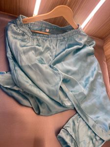 Satin Pajama Set - Blue