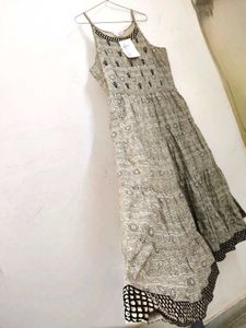Combo Flared Shrug And  Ethnic Print  Dress