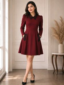 Price drop ☔ dark color Lace Collar Dress