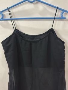 Chic Black Spaghetti Strap Dress