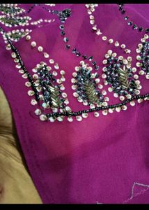 Embellished Purple Saree