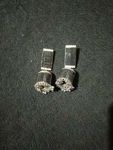 Elegant Black Jhumka Earrings