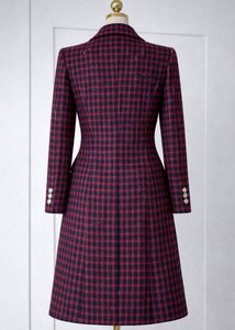Red &amp; Black Plaid Trench korean coat🎓🦋