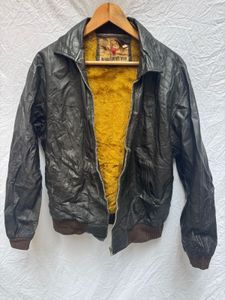 Vintage Leather Bomber Jacket