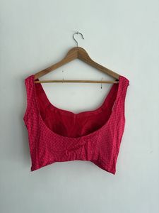 Vibrant Pink Polka Dot Blouse