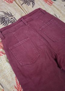Burgundy jeans 👠(Wide leg)
